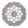 Traditional Hand-Carved India Wood Medallion, Small - Grey (16")